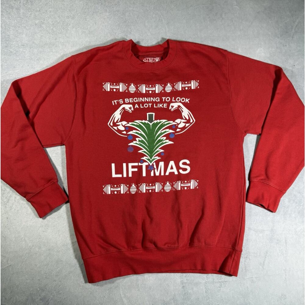 BSL | BEGINNING TO LOOK LIKE LIFTMAS X-MAS CREWNECK SWEATSHIRT | Size Medium